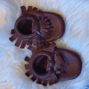 Freshly picked maroon moccasins